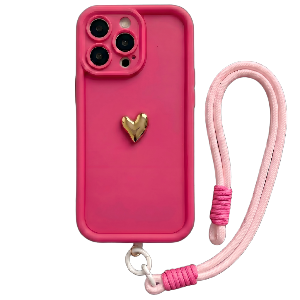 Luxury 3D Gold Heart Personalized Name Signature Series Phone Case