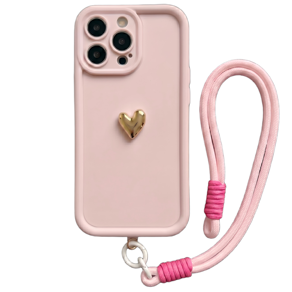 Luxury 3D Gold Heart Personalized Name Signature Series Phone Case