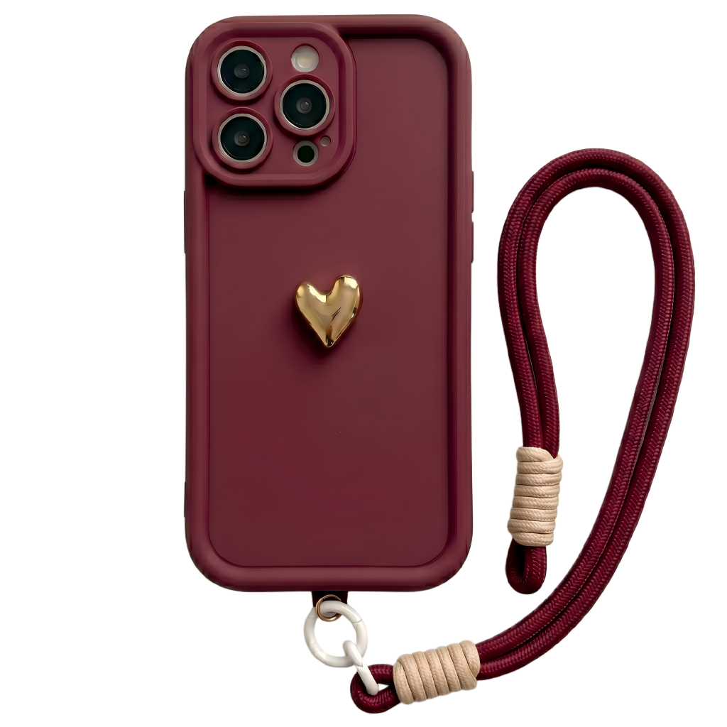 Luxury 3D Gold Heart Personalized Name Signature Series Phone Case