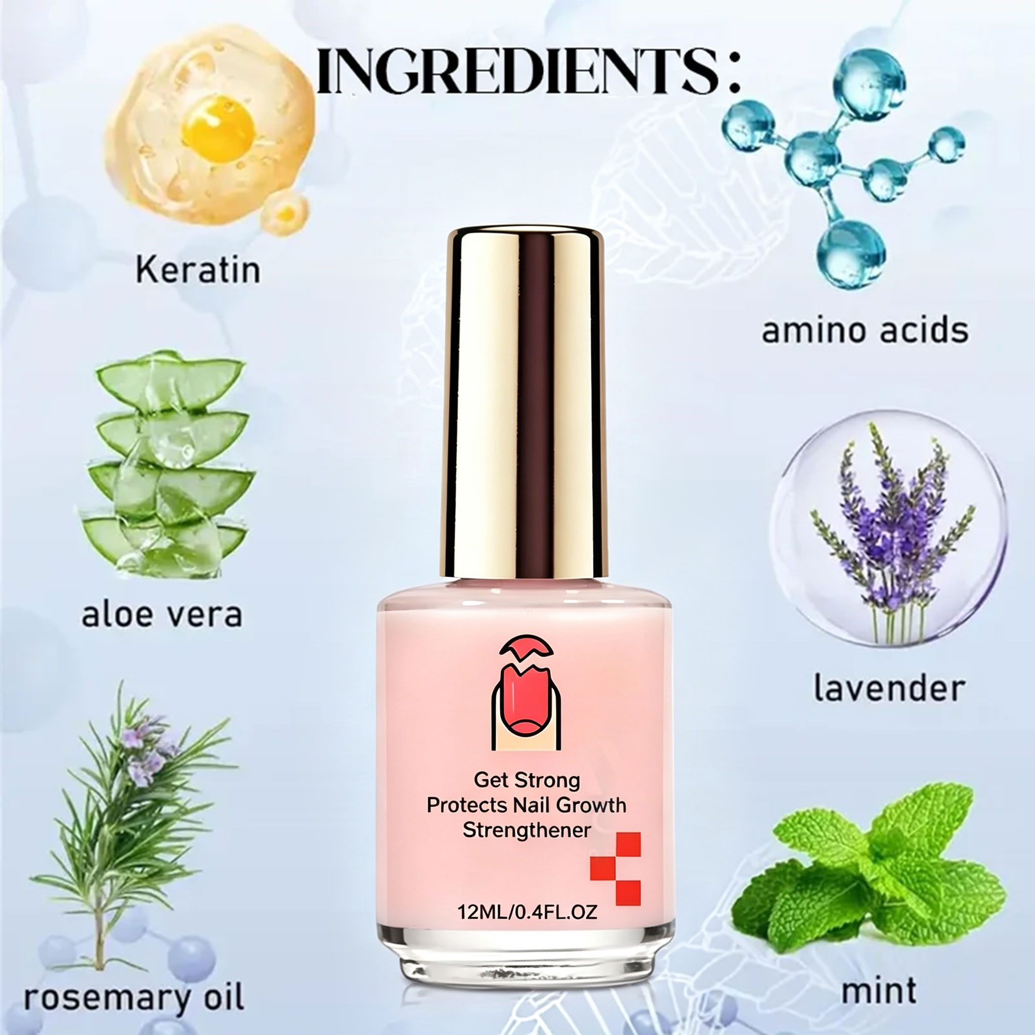 📢📢Buy One Get One Free!! ⏰💖✨Natural Pink Glossy Mirror Nail Strengthener