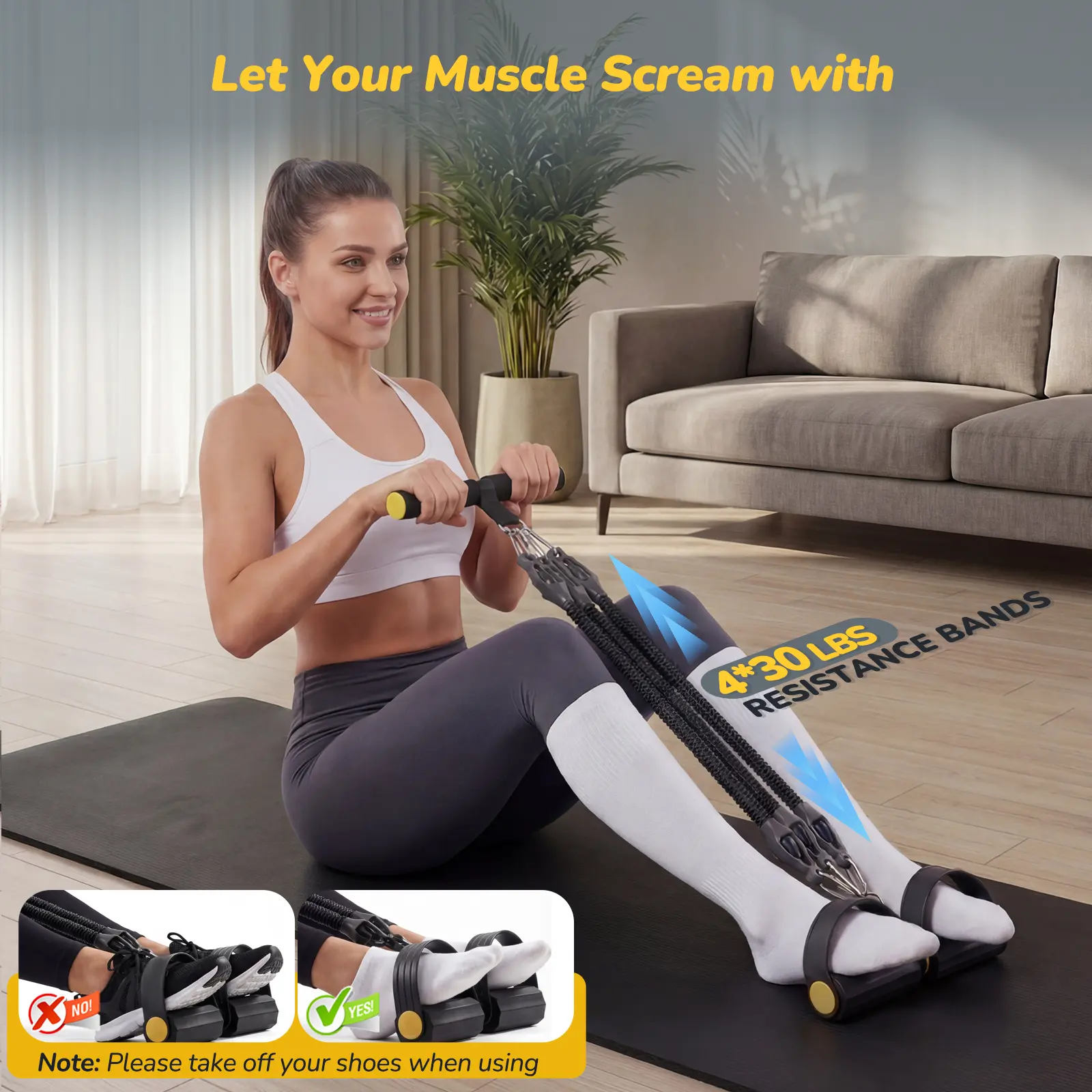 AddWin L10 Resistance Pedal Bands Full-Body Workout Kit