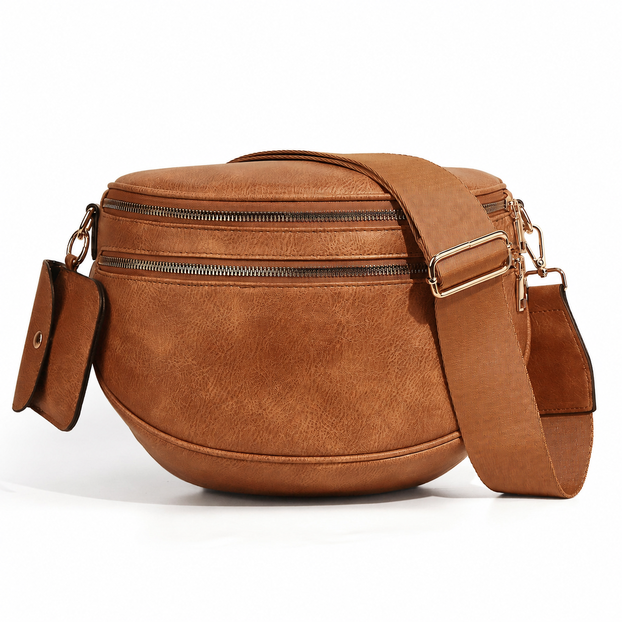 Cartshaven Vegan Leather Crossbody Bum Bag for Women with Mini Pouch