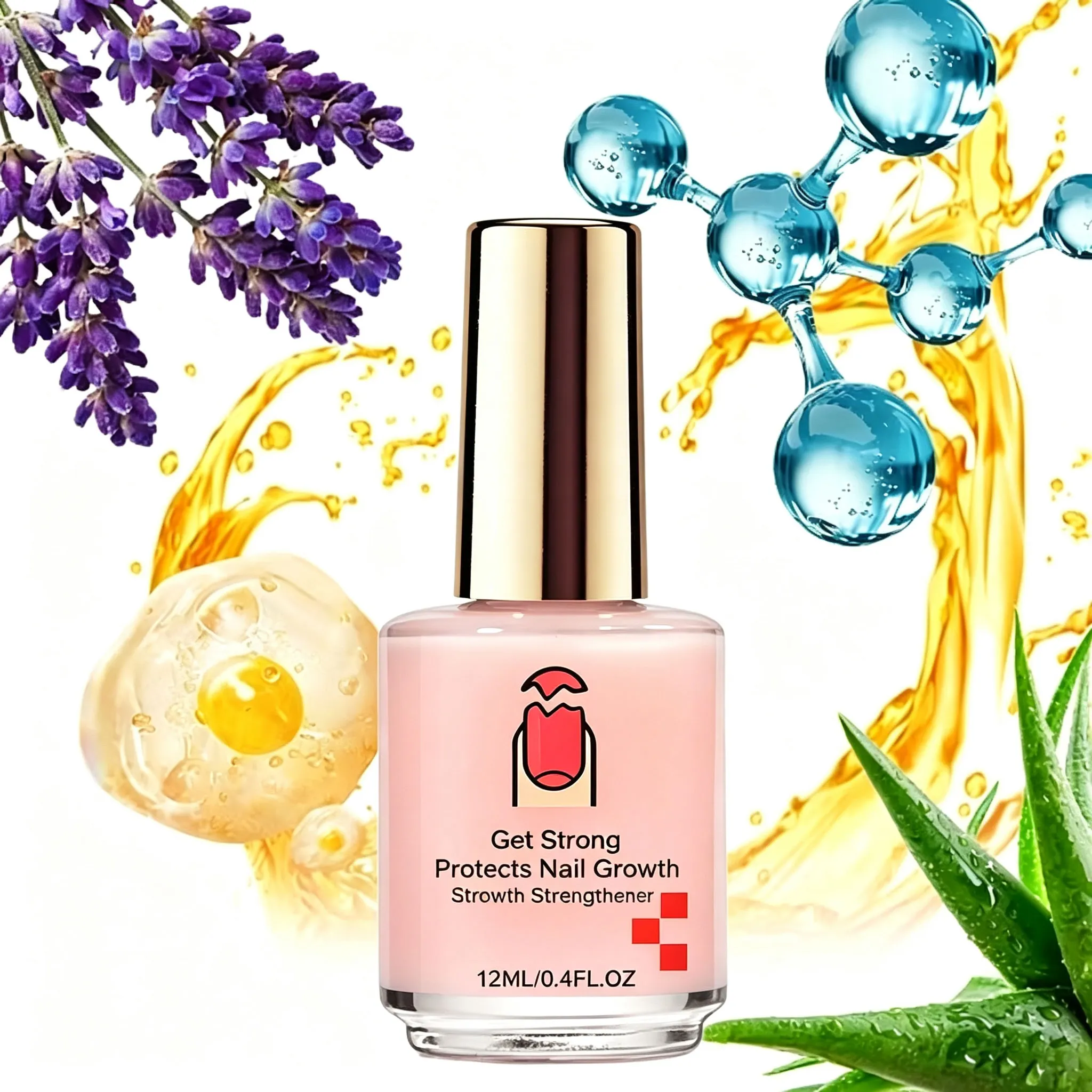 📢📢Buy One Get One Free!! ⏰💖✨Natural Pink Glossy Mirror Nail Strengthener