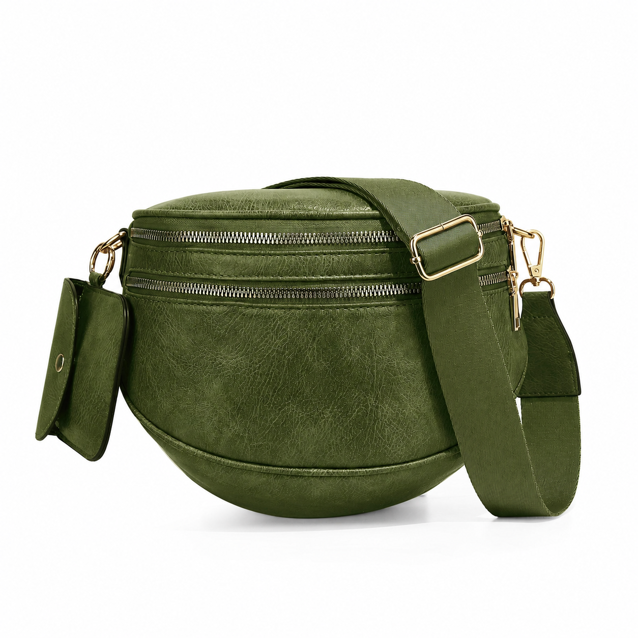 Cartshaven Vegan Leather Crossbody Bum Bag for Women with Mini Pouch