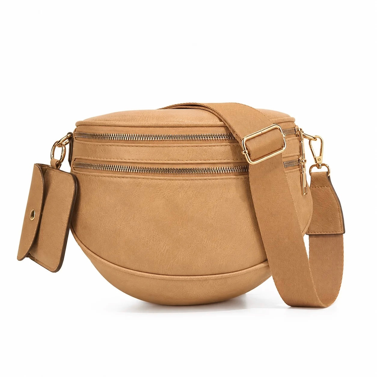 Cartshaven Vegan Leather Crossbody Bum Bag for Women with Mini Pouch