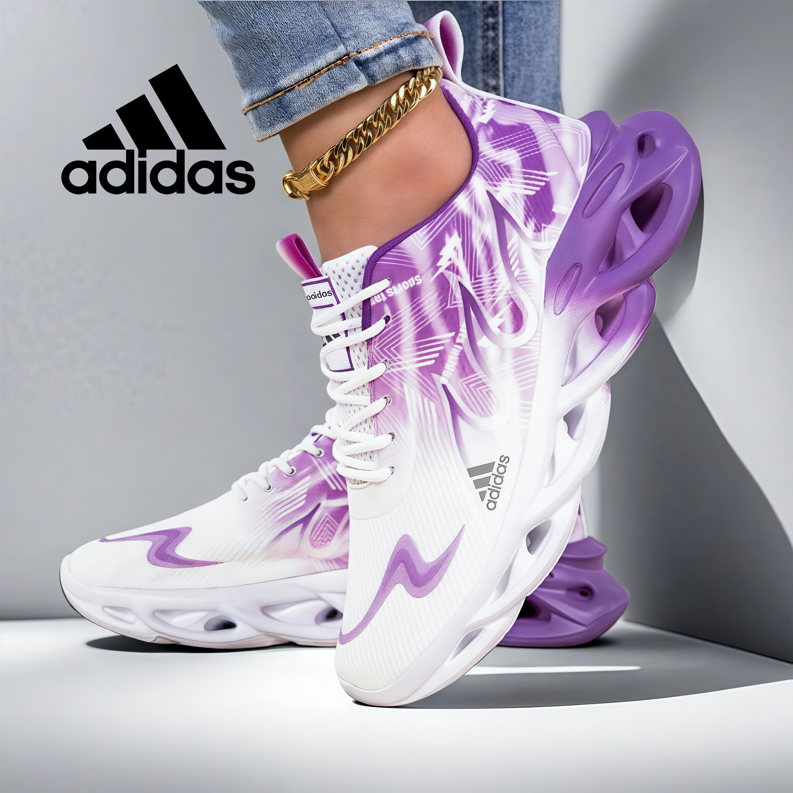 adidas Új női könnyű futócipők – légáteresztő mintázattal és párnázott talppal
