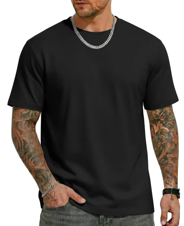 Mens T Shirts Short Sleeve Heavyweight Tshirt Casual Crew Neck Tee Shirts for Men