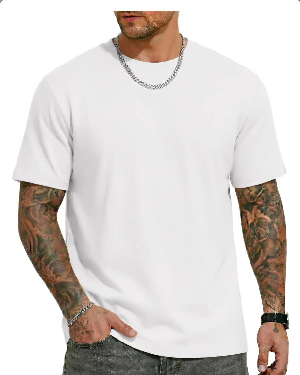 Mens T Shirts Short Sleeve Heavyweight Tshirt Casual Crew Neck Tee Shirts for Men