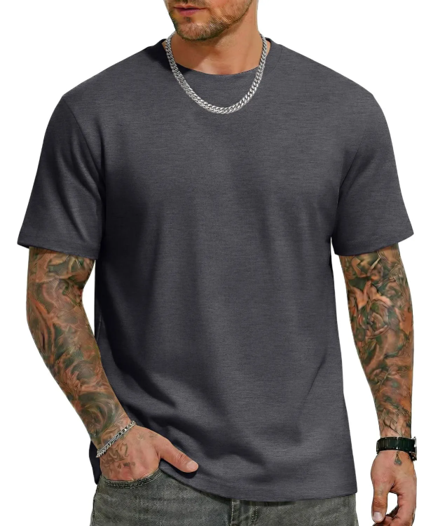 Mens T Shirts Short Sleeve Heavyweight Tshirt Casual Crew Neck Tee Shirts for Men