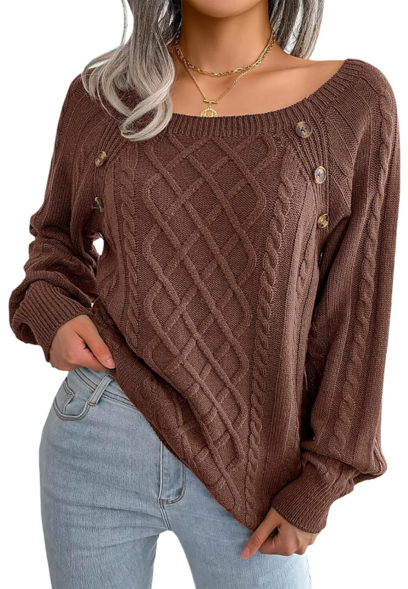 Casual Sweater for Women Crewneck Long Sleeve Solid Slouchy Clothes Knit Cozy Soft Pullover Fashion Trendy Outfit Tops