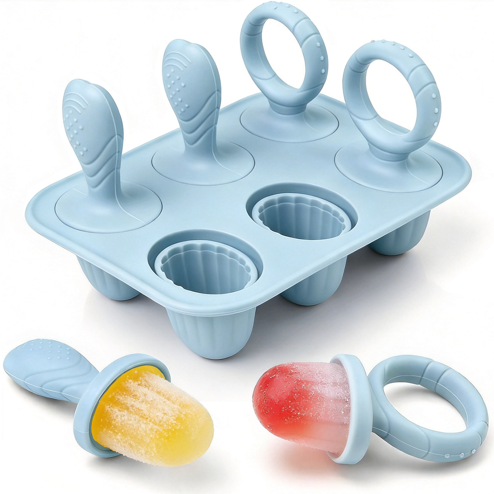 Mini Ice Lolly Moulds Kit for Toddlers, BPA Free Silicone