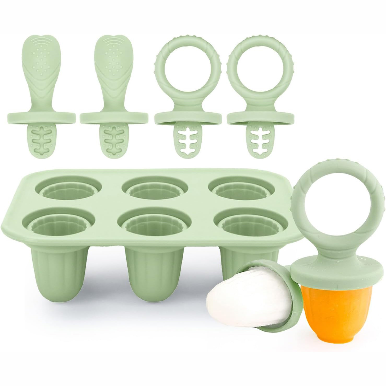 Mini Ice Lolly Moulds Kit for Toddlers, BPA Free Silicone