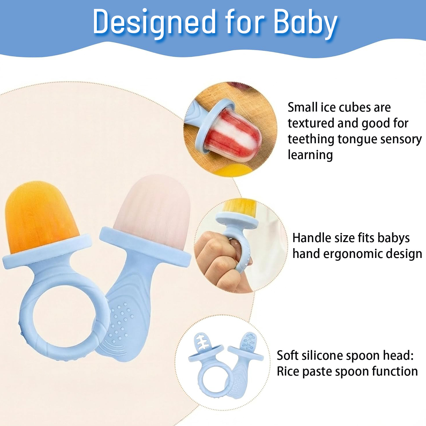 Mini Ice Lolly Moulds Kit for Toddlers, BPA Free Silicone