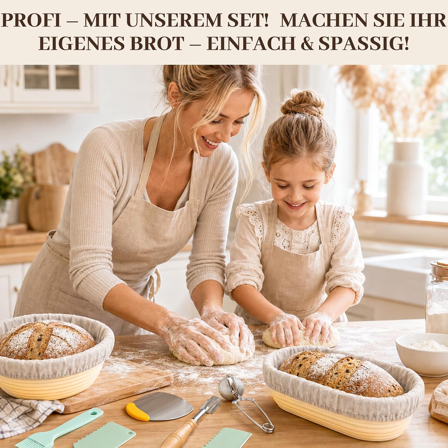  Sauerteig Starter Set 12-tlg, faltbares Silikon-Gärkörbchen