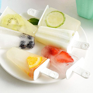 Ice Lolly Moulds with Sticks, 6 Cavities Popsicle Mould, Food Grade Silicone, BPA-Free  ﻿