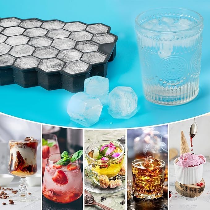 Eiswürfelform aus Silikon, 2er Pack 37-Fach Eiswuerfel Form