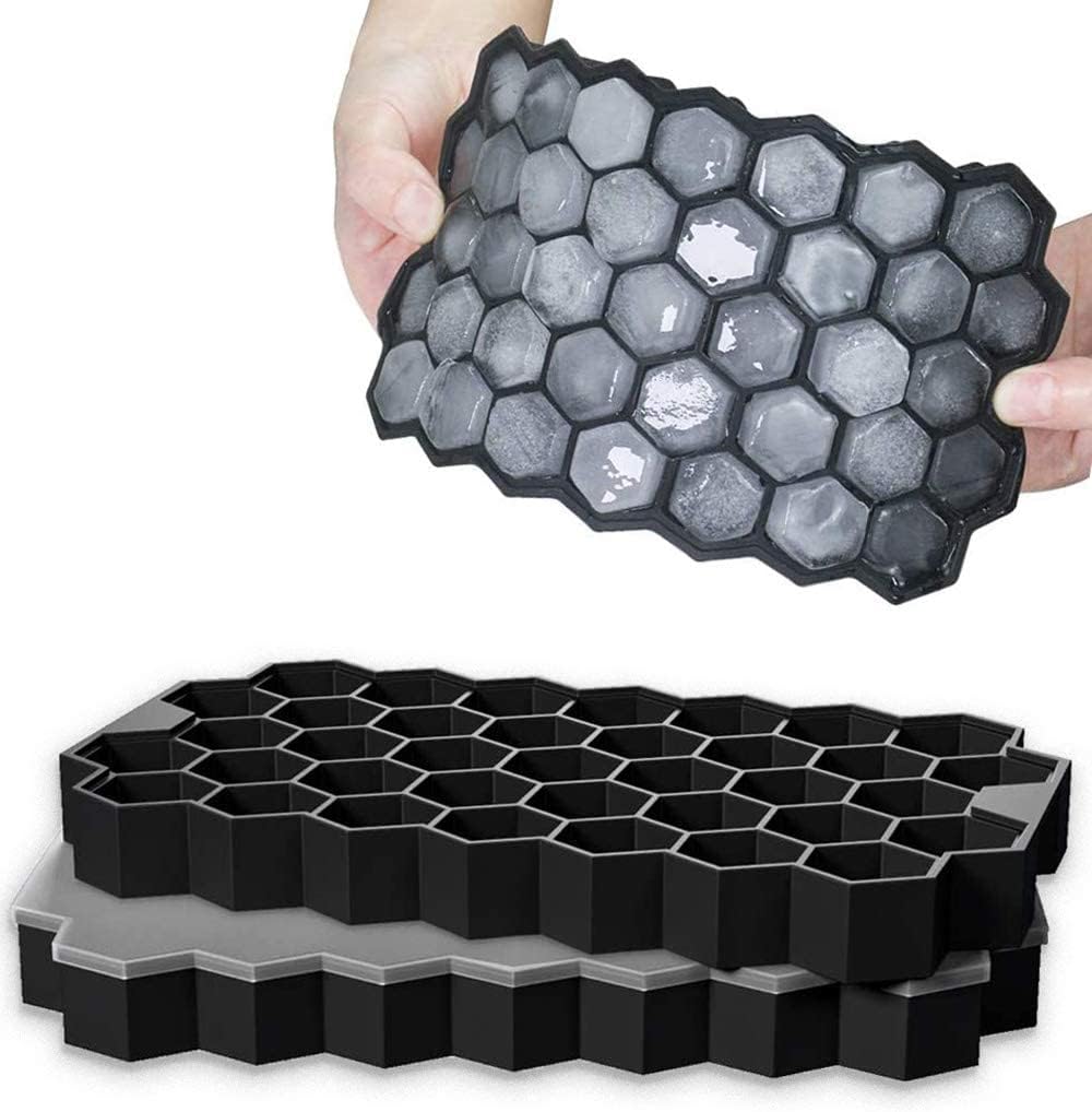 Eiswürfelform aus Silikon, 2er Pack 37-Fach Eiswuerfel Form