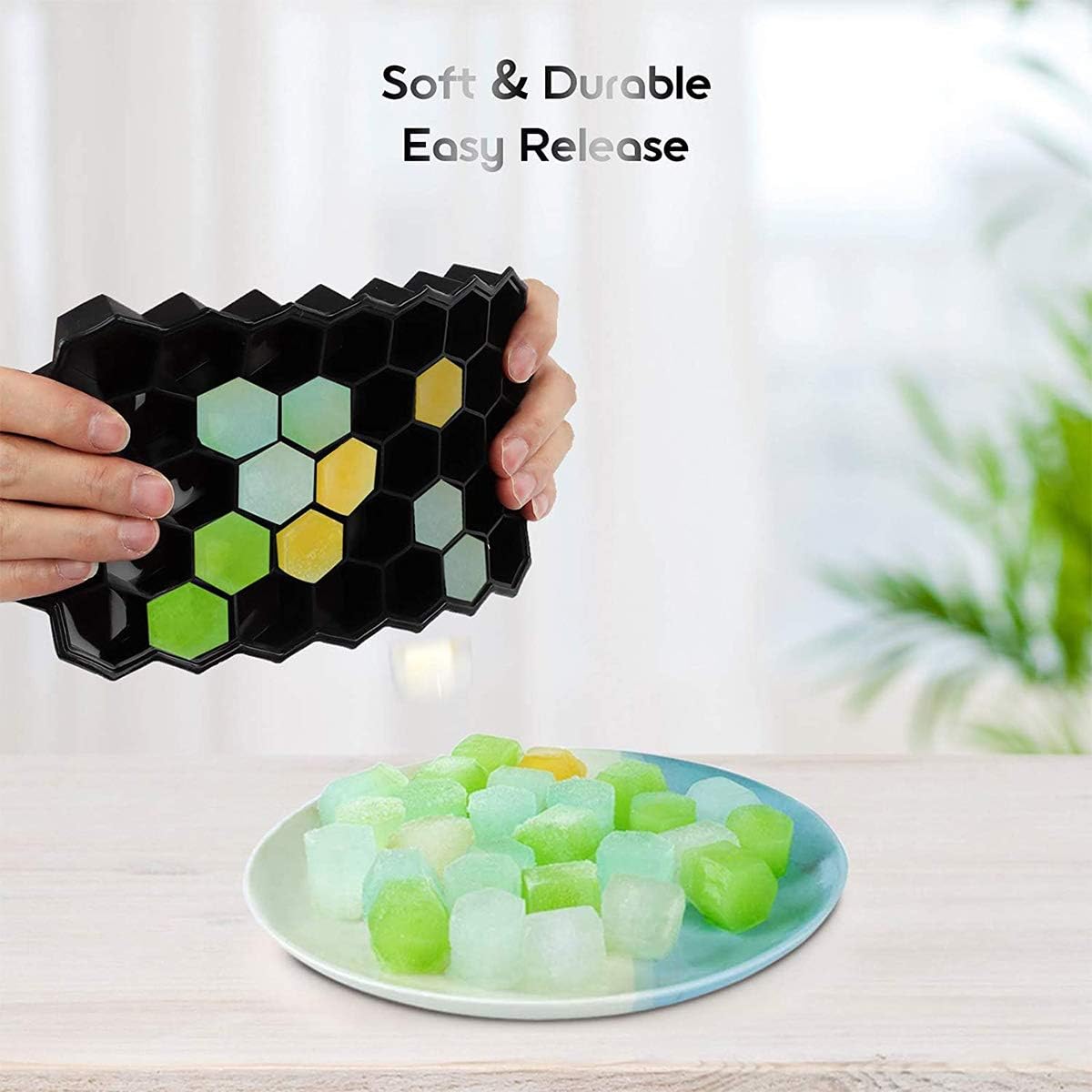 Eiswürfelform aus Silikon, 2er Pack 37-Fach Eiswuerfel Form