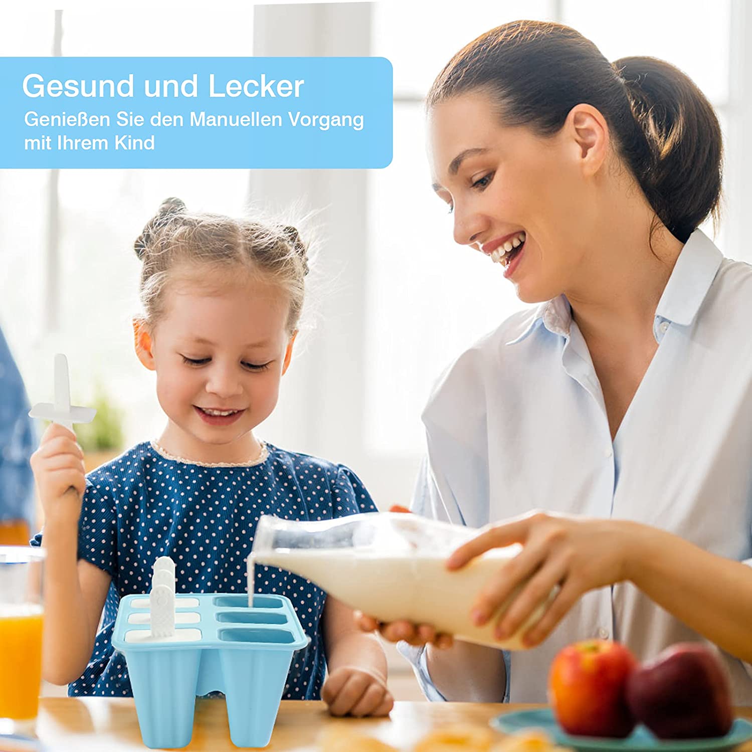 Eisformen Eis am Stiel Silikon,  Selber Machen Dessertform für Kinder Erwachsene
