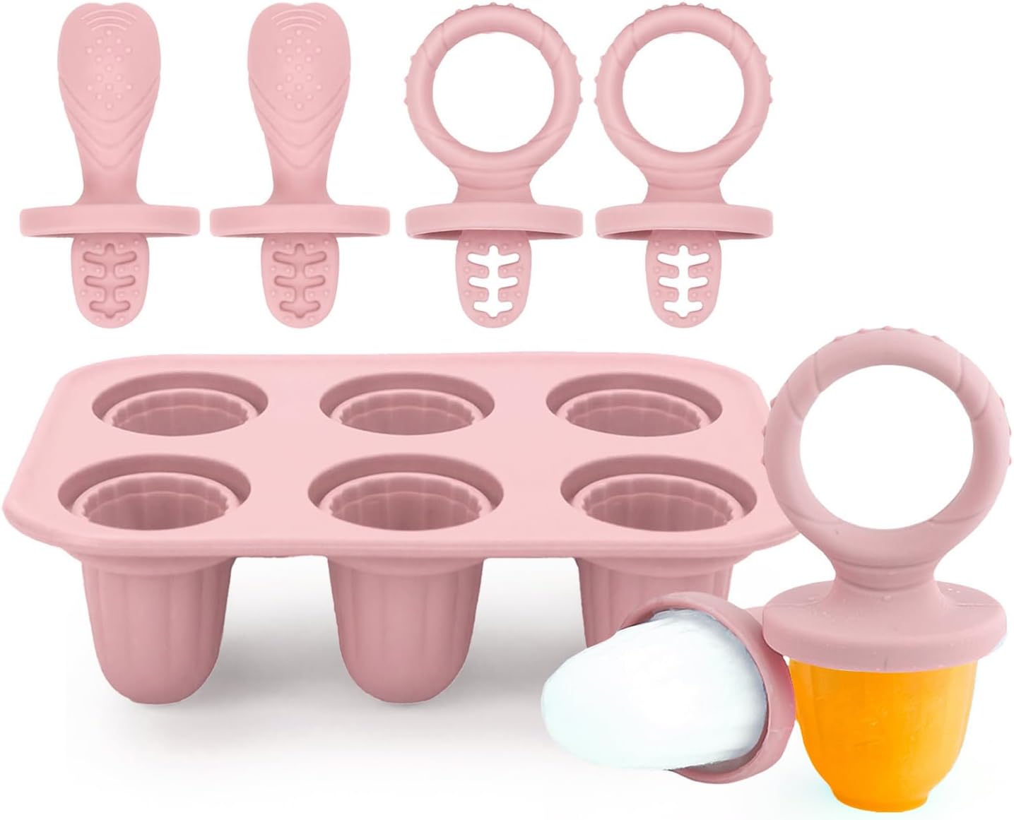 Mini Ice Lolly Moulds Kit for Toddlers, BPA Free Silicone