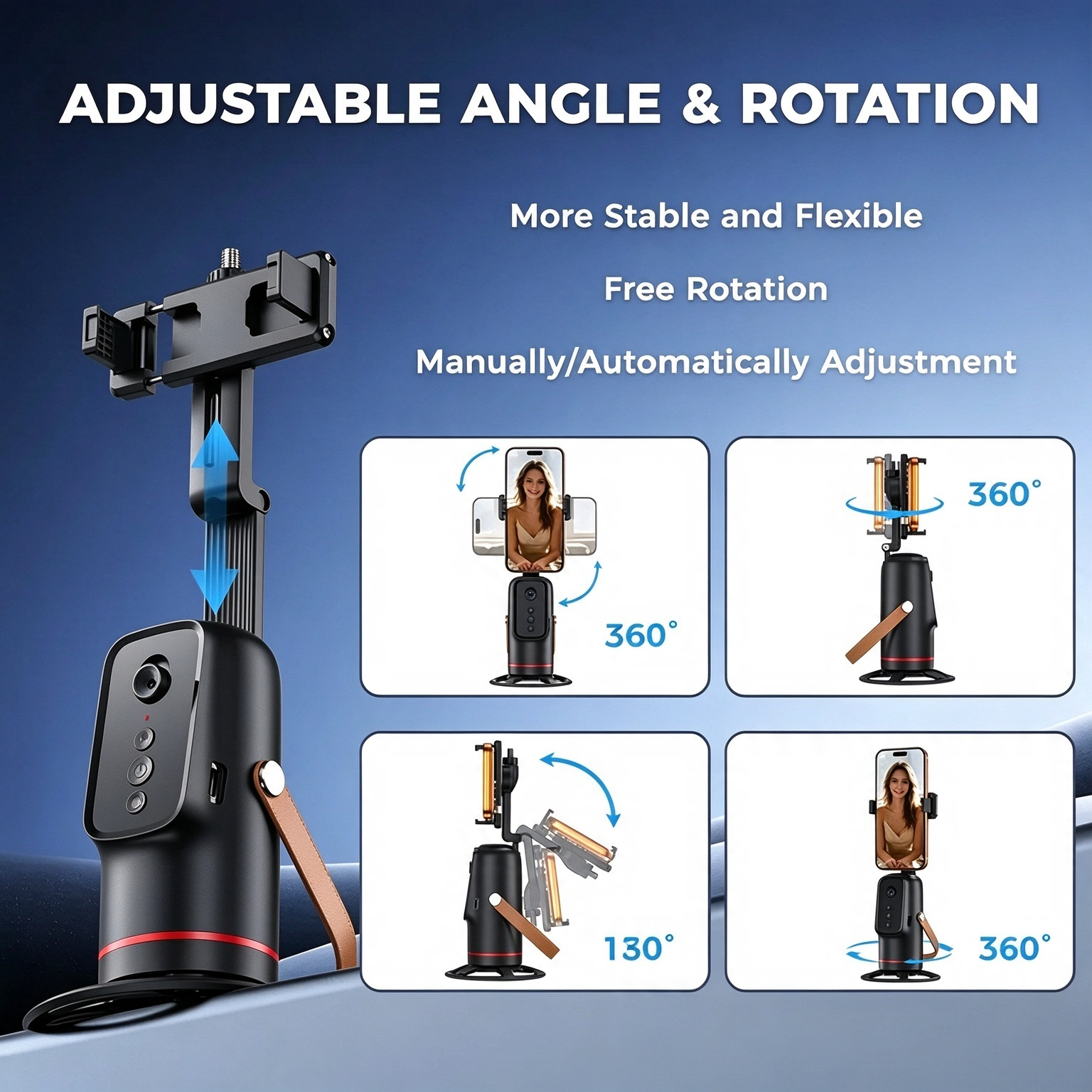 Auto Face Tracking Tripod with Gesture Control