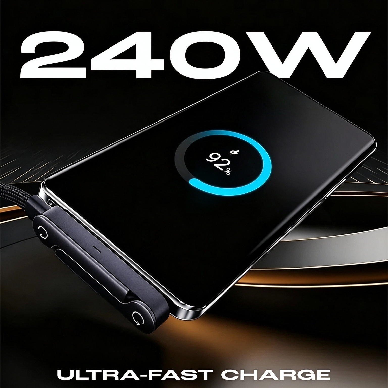 ⚡Official Authorized | MFi-Certified Cables🔥 2-in-1 Invisible Holder Charger Cable - 240W Fast Charging Cord with Built-In Phone Stand
