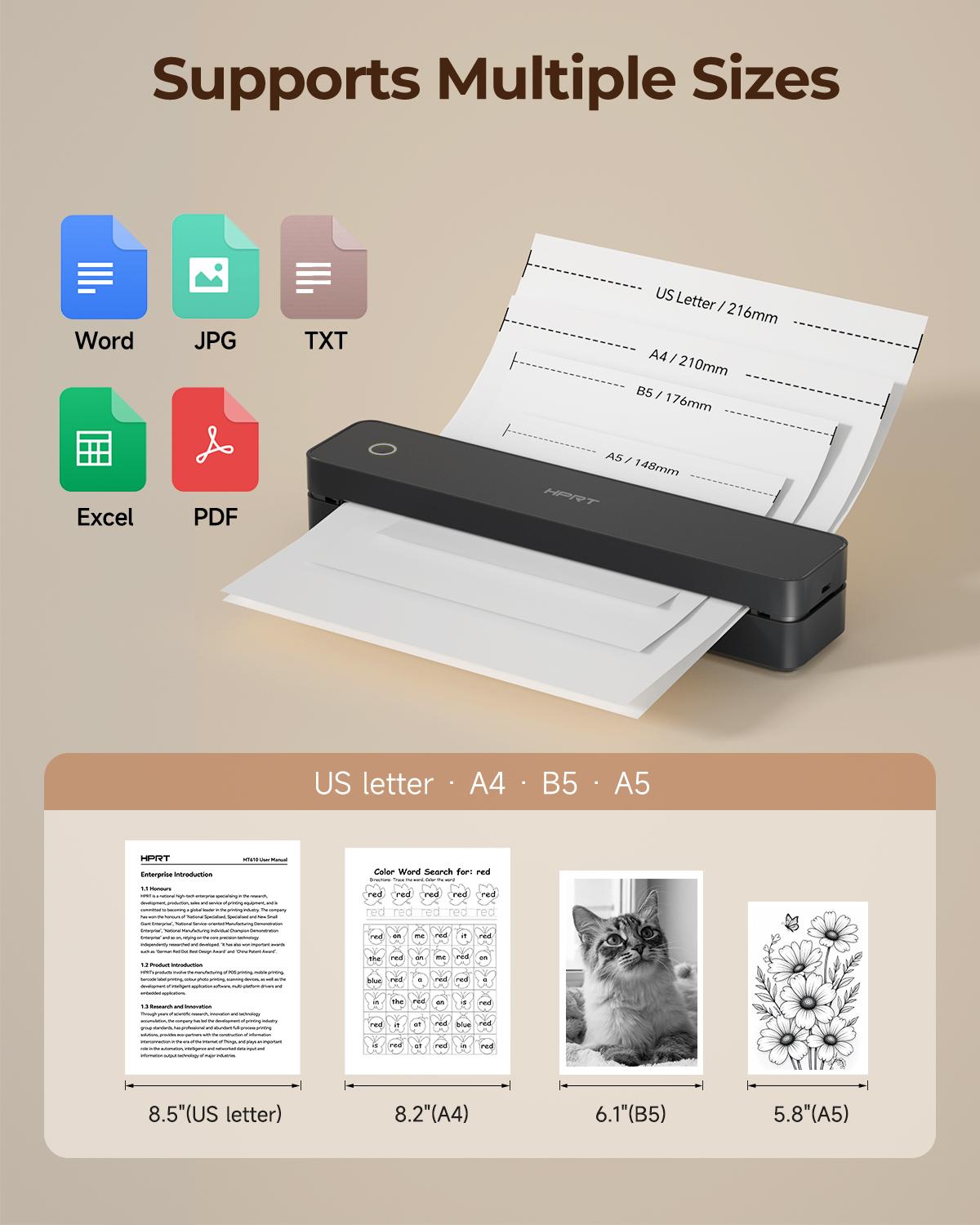 Inkless Portable Printer, Wireless Bluetooth Thermal Printer for Travel & Office, Compatible with iOS, Android & Laptop, Supports 8.5"x11" US Letter & A4 Paper, Compact Thermal Printing#SummerSale Inkless Portable Printer, Wireless Bluetooth Thermal Printer for Travel & Office, Compatible with iOS, Android & Laptop, Supports 8.5"x11" US Letter & A4 Paper, Compact Thermal Printing#SummerSale