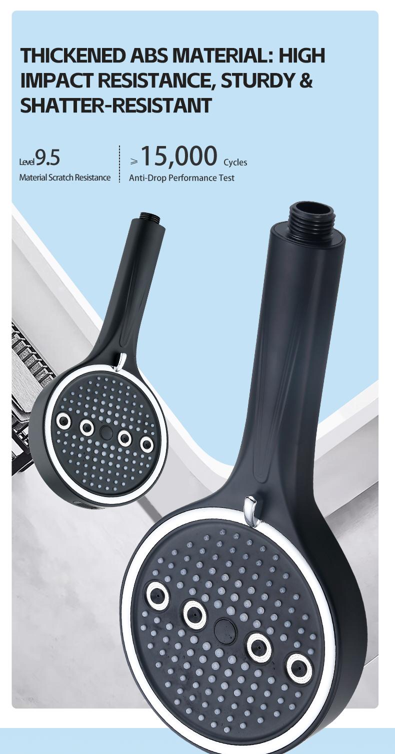 Powerful 6-Mode Handheld Shower Head High Pressure Water Spray with Rainfall Massage Pulse Spray Hybrid Bubble Patterns Premium ABS Material Wall Mount Showerhead Modern Bathroom Upgrade Ideal Summer Shower Accessory Perfect Holiday Gift