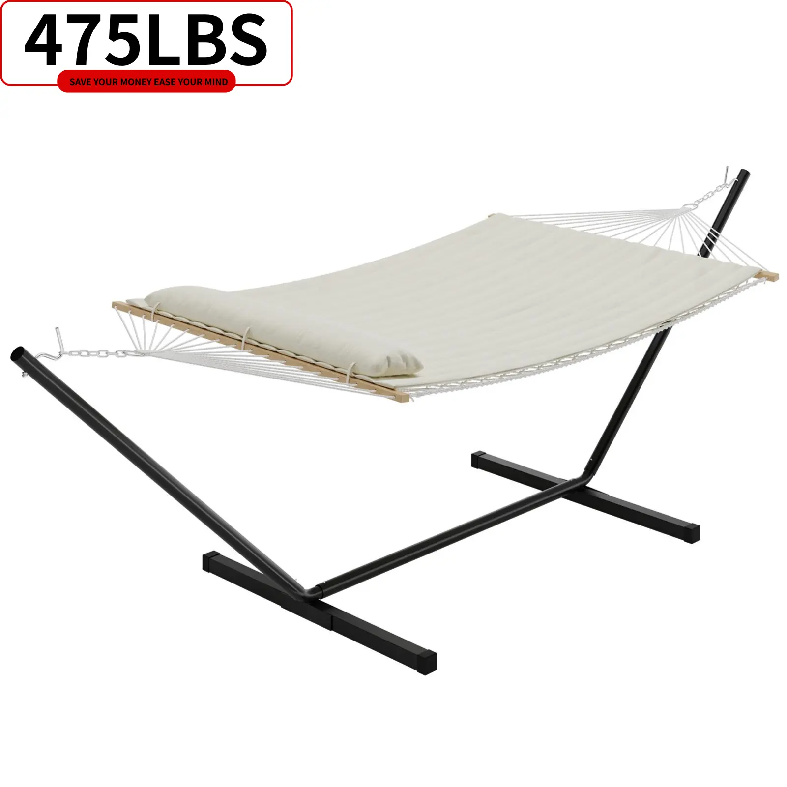Portable Double Hammock with Stand for Outdoor Relaxation