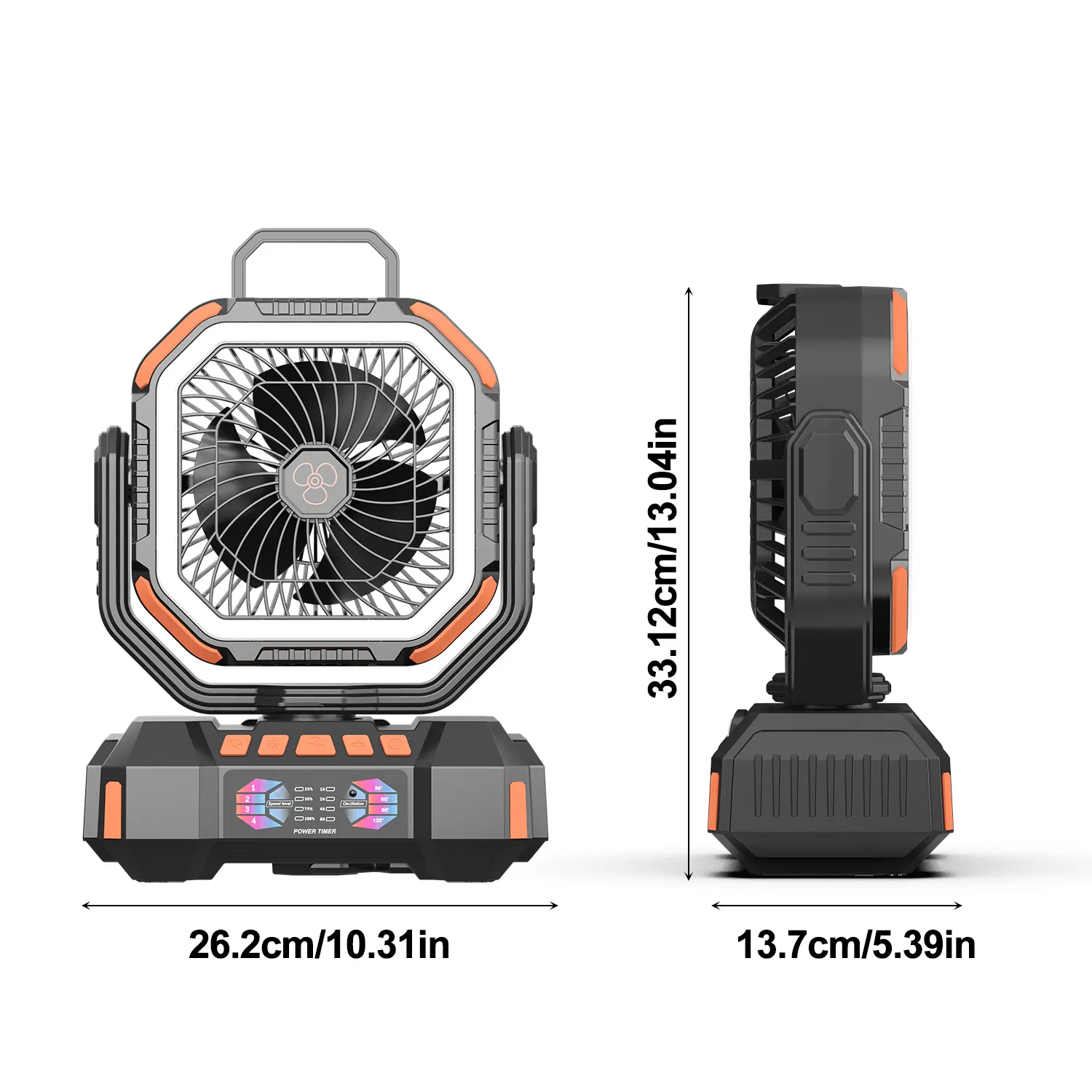 20000mAh Portable Camping Fan with Remote & LED Light