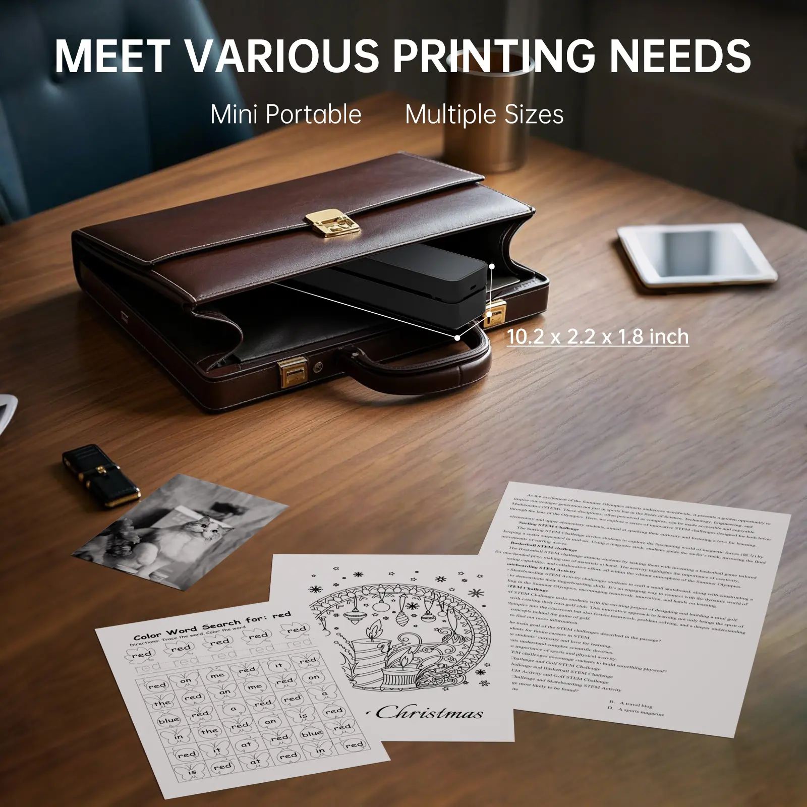 Inkless Portable Bluetooth Thermal Printer for Travel