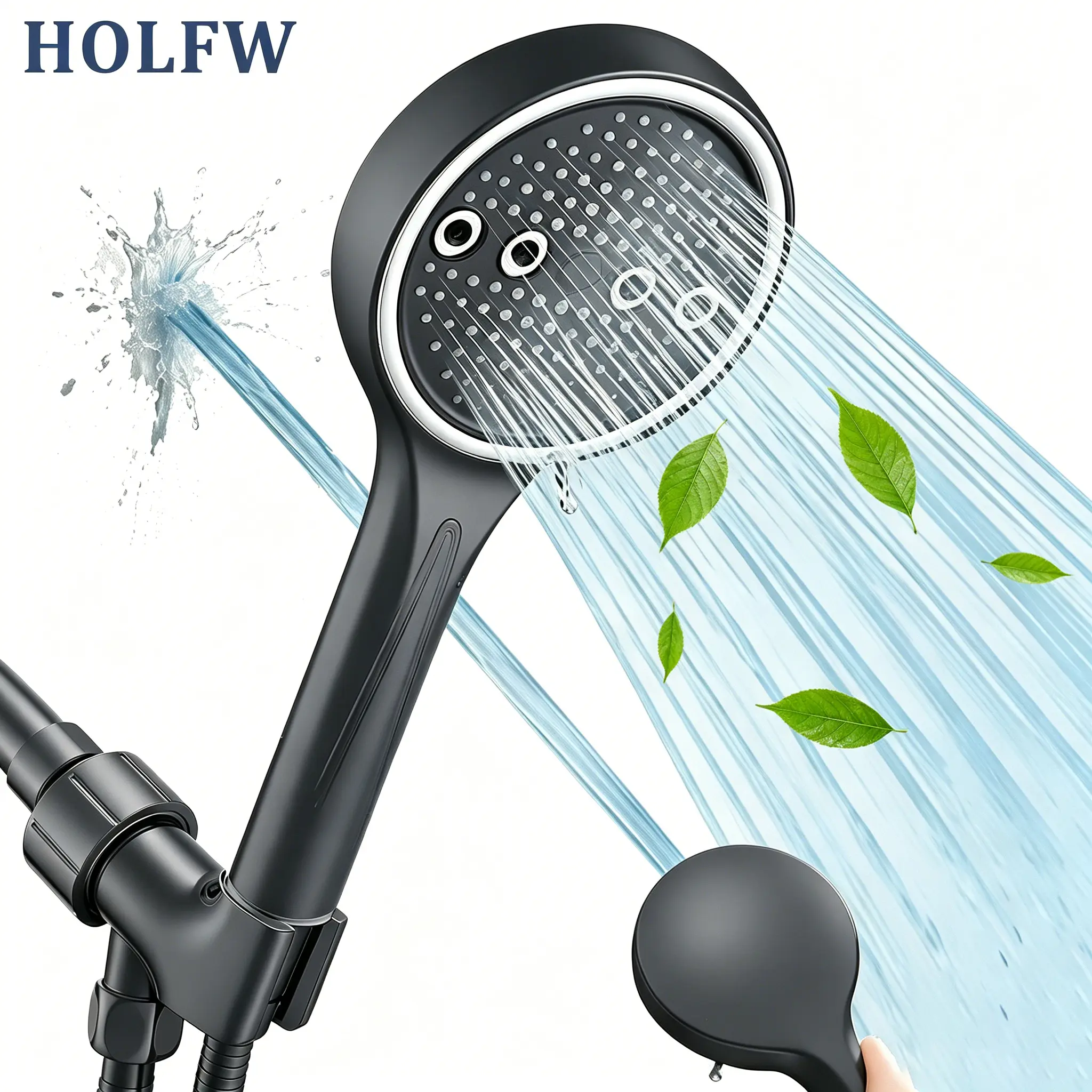 Powerful 6-Mode Handheld Shower Head High Pressure Water Spray with Rainfall Massage Pulse Spray Hybrid Bubble Patterns Premium ABS Material Wall Mount Showerhead Modern Bathroom Upgrade Ideal Summer Shower Accessory Perfect Holiday Gift
