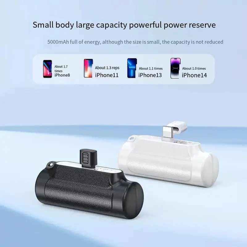 6500mAh Mini Portable Charger Power Bank Black