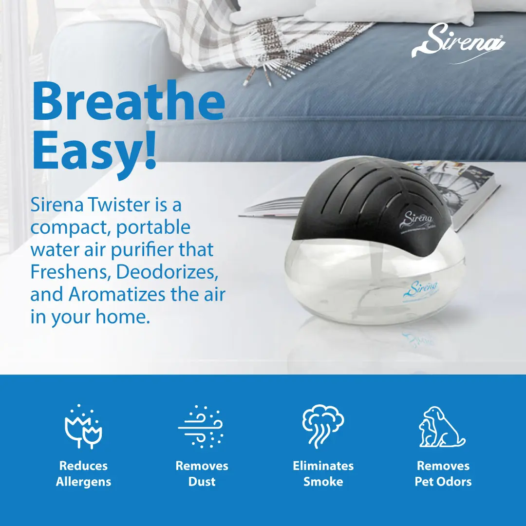 Twister Black Air Purifier Water Filter LED Night Light
