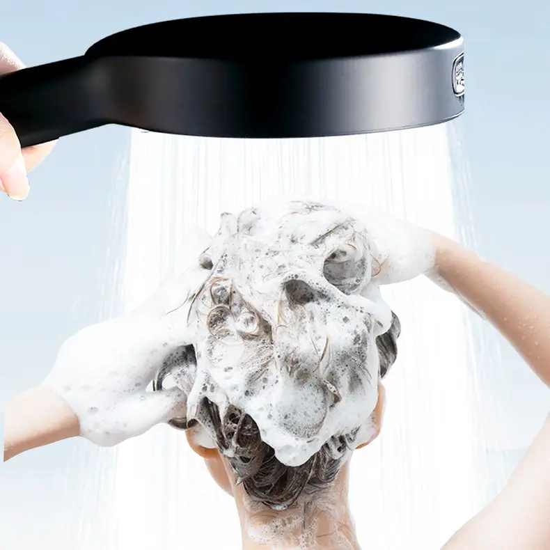 Powerful 6-Mode Handheld Shower Head High Pressure Water Spray with Rainfall Massage Pulse Spray Hybrid Bubble Patterns Premium ABS Material Wall Mount Showerhead Modern Bathroom Upgrade Ideal Summer Shower Accessory Perfect Holiday Gift