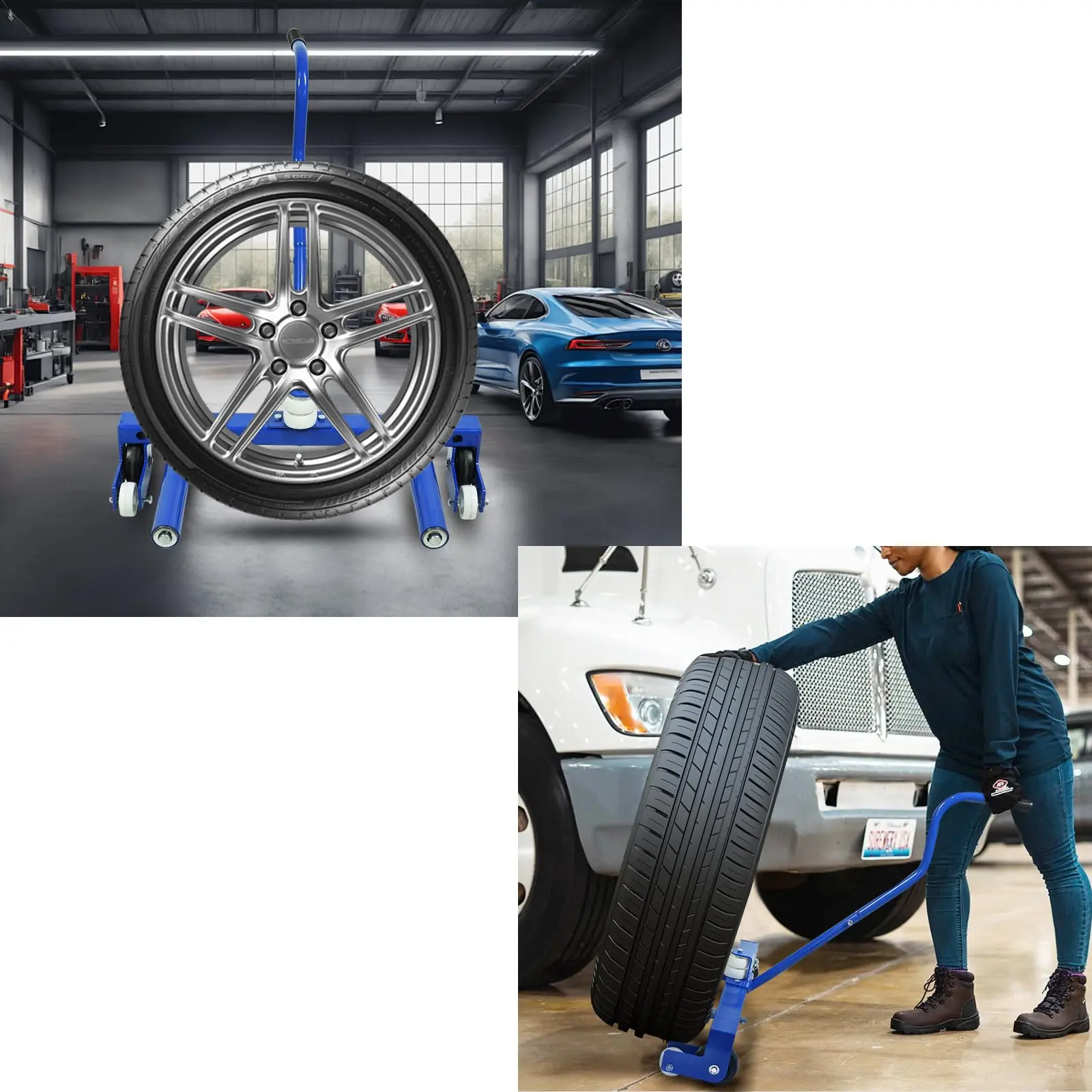 Adjustable Tire Moving Cart - 500 lbs Capacity