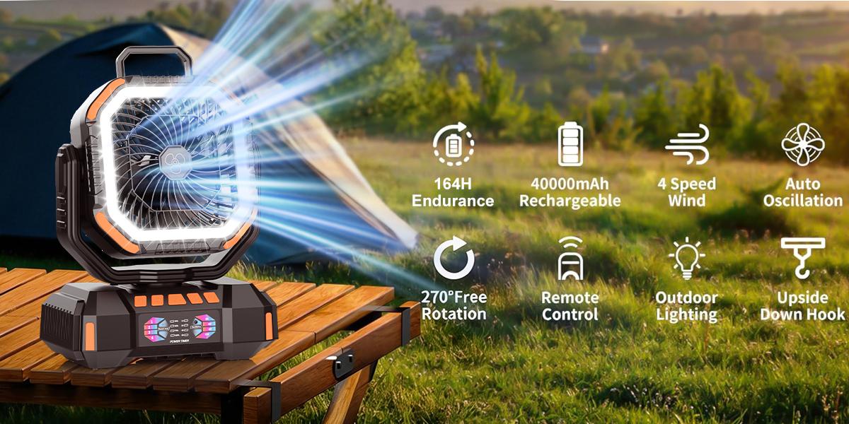 40000mAh Portable Handheld Mini Fan, Rechargeable Battery-Powered Multifunctional Travel Device with Remote, LED Light, 4-Speed Strong Airflow - Camping Fan for Desk, Outdoor Tent, Portable Handheld Fan 40000mAh Portable Handheld Mini Fan, Rechargeable Battery-Powered Multifunctional Travel Device with Remote, LED Light, 4-Speed Strong Airflow - Camping Fan for Desk, Outdoor Tent, Portable Handheld Fan