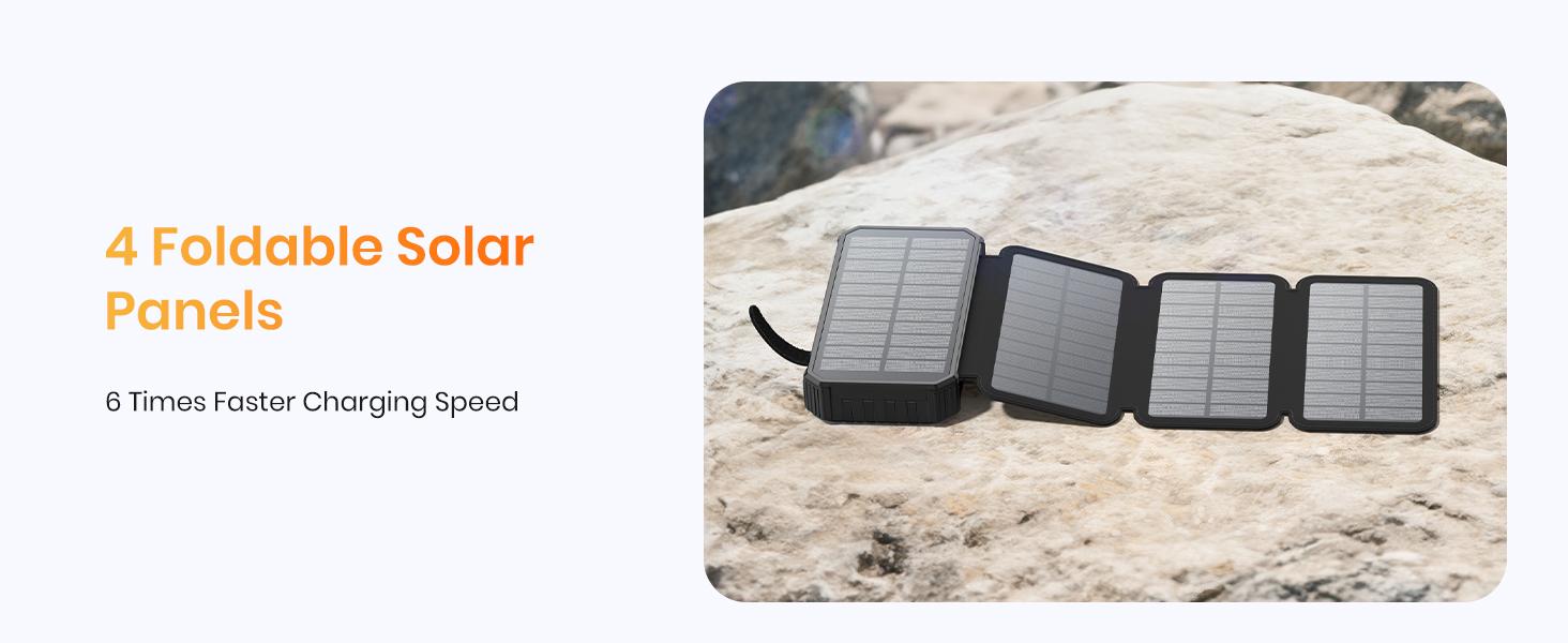 SOARAISE 48000mAh Solar Charger Power Bank, Wireless Portable Charger with 4 Built-in Cables & 7 Outputs,15W Fast Charging Portable Power Bank with USB C, Battery Pack with Flashlight for All Mobile Devices,back to school,back to school haul