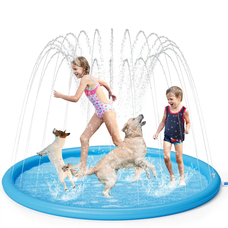 Dog Splash Pad Sprinkler Mat – Durable Non-Slip Water Play Mat