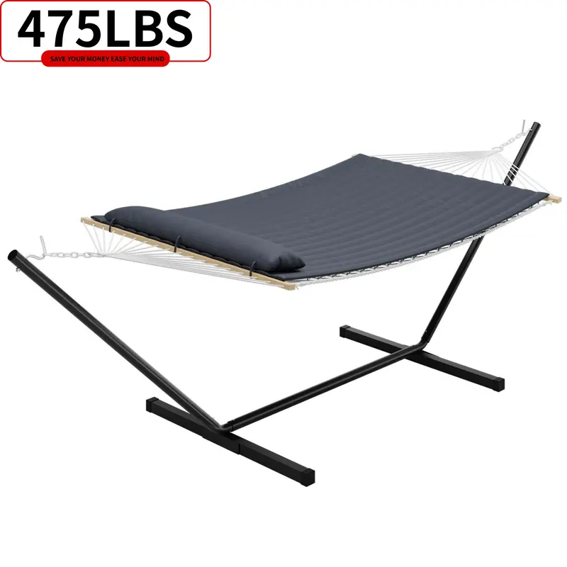 Portable Double Hammock with Stand for Outdoor Relaxation