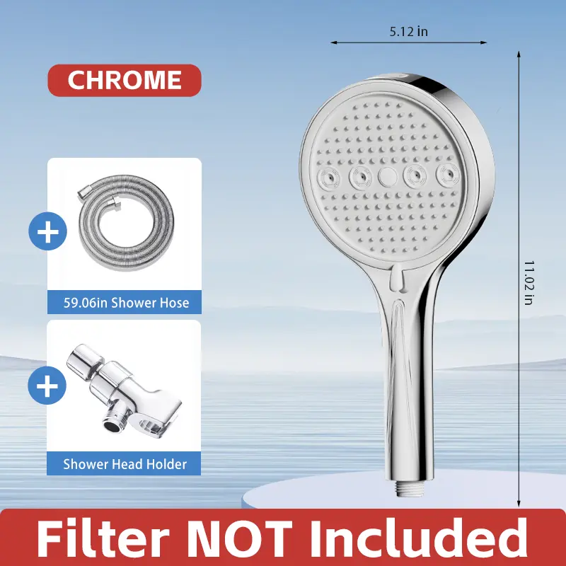 Powerful 6-Mode Handheld Shower Head High Pressure Water Spray with Rainfall Massage Pulse Spray Hybrid Bubble Patterns Premium ABS Material Wall Mount Showerhead Modern Bathroom Upgrade Ideal Summer Shower Accessory Perfect Holiday Gift