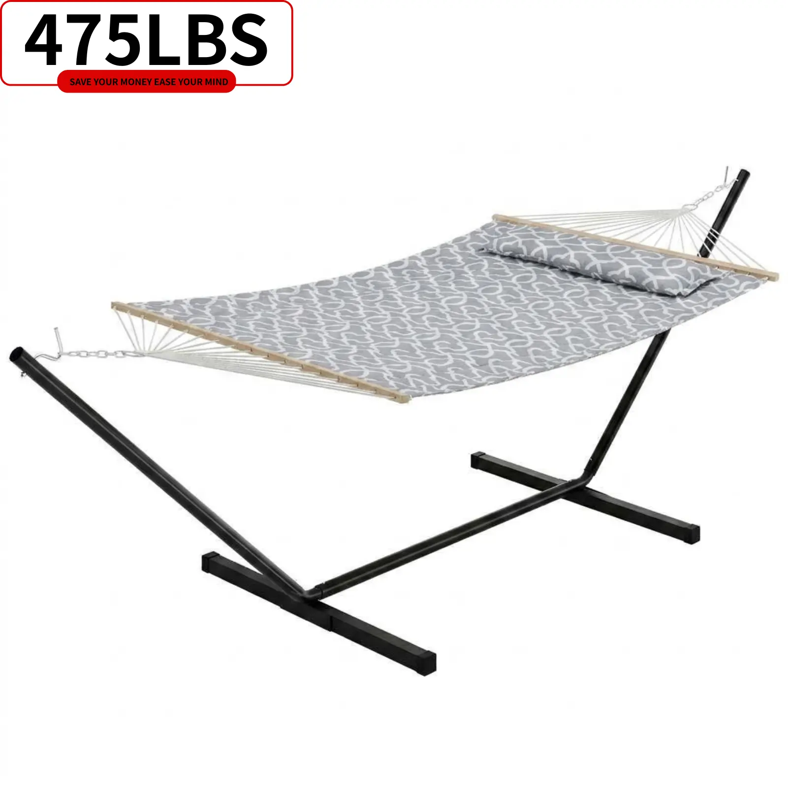 Portable Double Hammock with Stand for Outdoor Relaxation