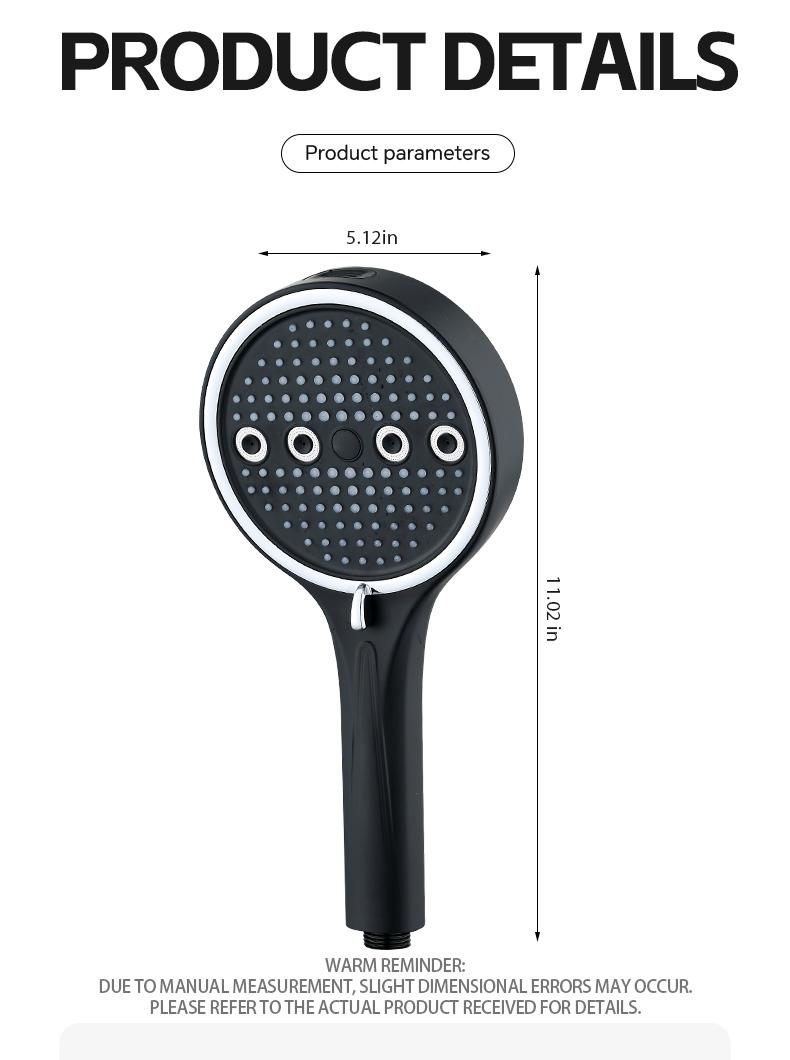 Powerful 6-Mode Handheld Shower Head High Pressure Water Spray with Rainfall Massage Pulse Spray Hybrid Bubble Patterns Premium ABS Material Wall Mount Showerhead Modern Bathroom Upgrade Ideal Summer Shower Accessory Perfect Holiday Gift