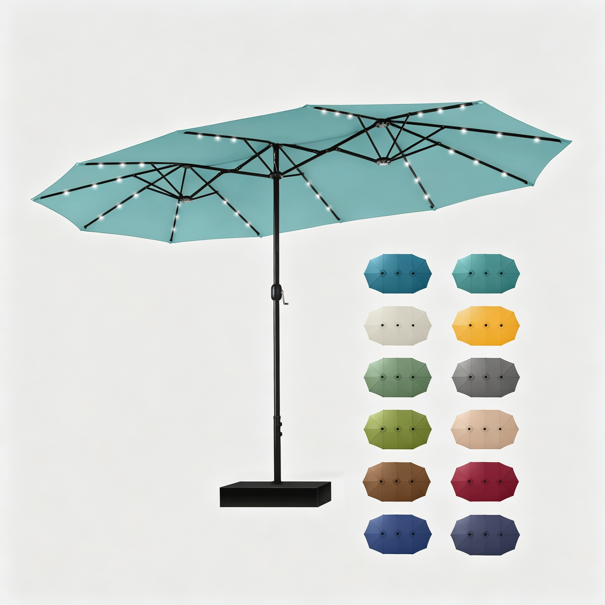 DealsForYouDays PHIVILLA 15FT Outdoor Patio Umbrella with LED Light
