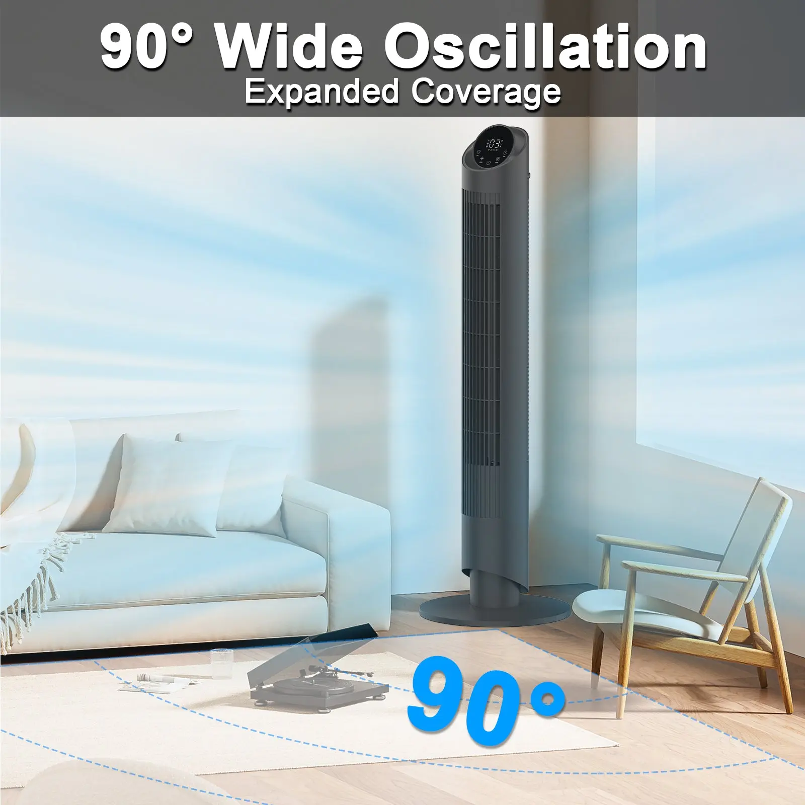 40'' Tower Fan with Oscillation & Quiet Mode
