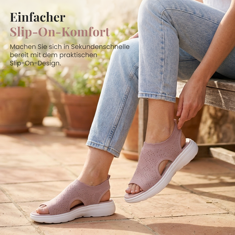 ⏰️Letzter Tag für kostenlosen Versand⌛️Atmungsaktive Plateau-Sandalen aus Strick für Damen