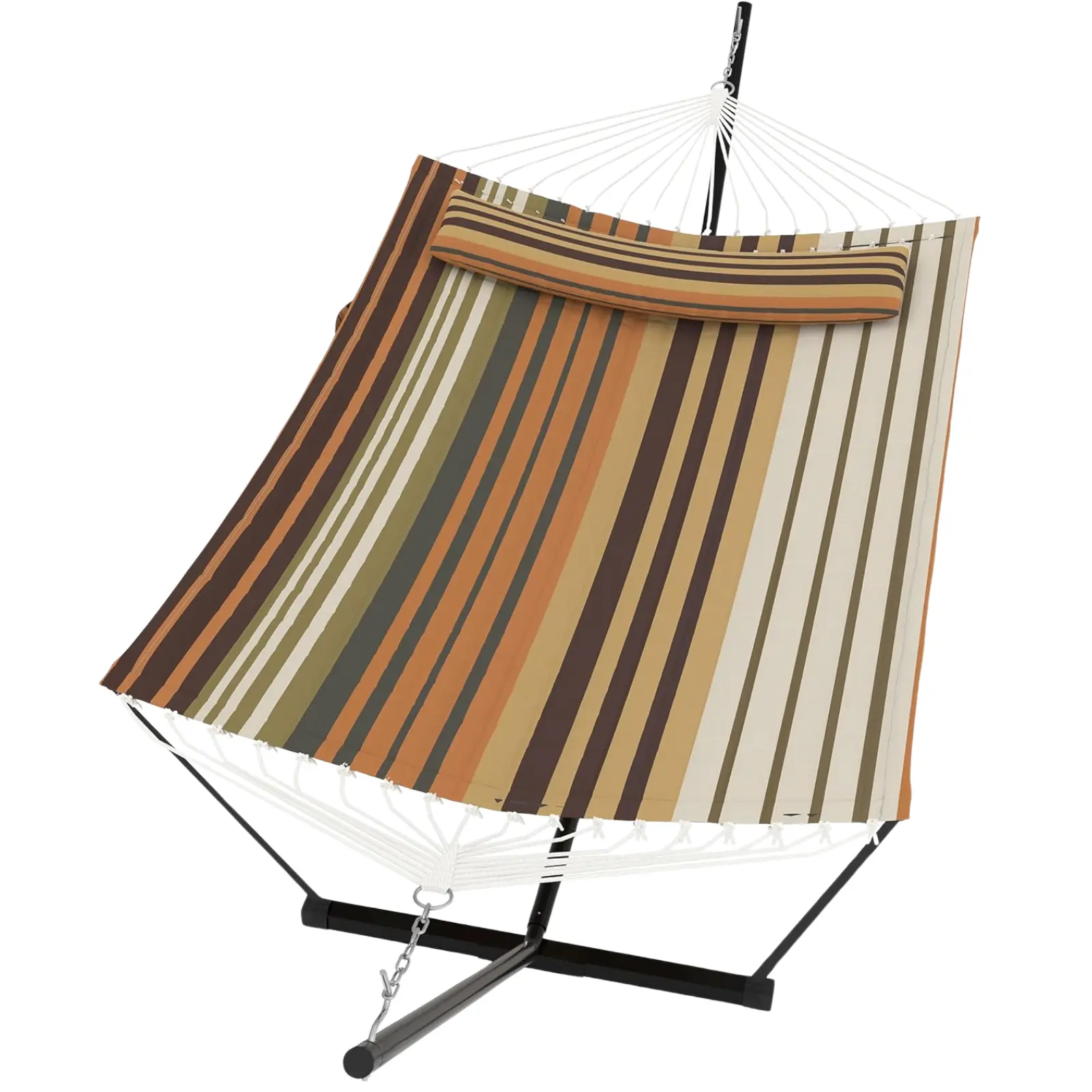 Portable Double Hammock with Stand for Outdoor Relaxation
