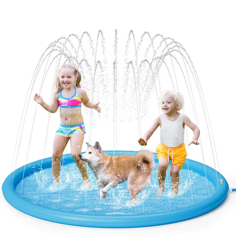 Dog Splash Pad Sprinkler Mat – Durable Non-Slip Water Play Mat