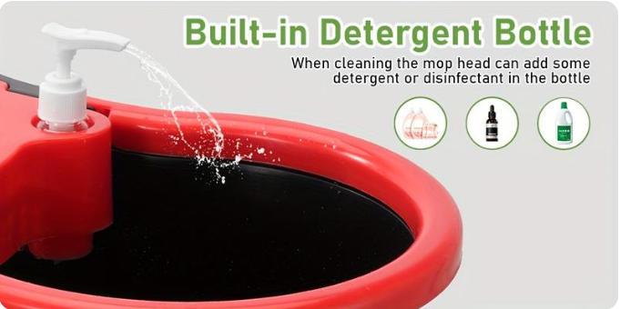 Mop And Bucket Set with 360&deg; Rotatable Mop 3 Microfiber Heads 61/48-Inch Adjustable Handle Efficient Cleaning Supplies