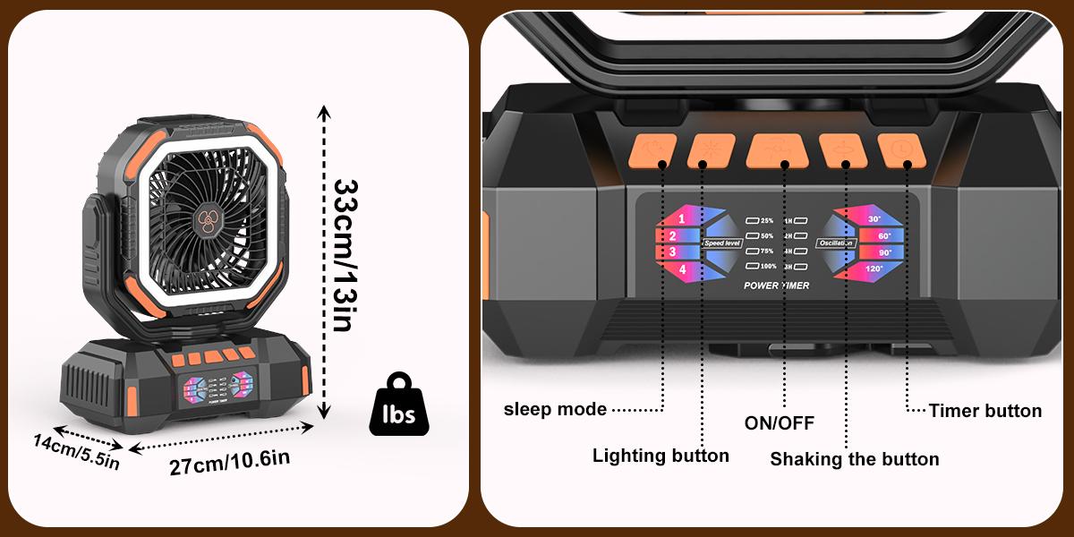 40000mAh Portable Handheld Mini Fan, Rechargeable Battery-Powered Multifunctional Travel Device with Remote, LED Light, 4-Speed Strong Airflow - Camping Fan for Desk, Outdoor Tent, Portable Handheld Fan 40000mAh Portable Handheld Mini Fan, Rechargeable Battery-Powered Multifunctional Travel Device with Remote, LED Light, 4-Speed Strong Airflow - Camping Fan for Desk, Outdoor Tent, Portable Handheld Fan